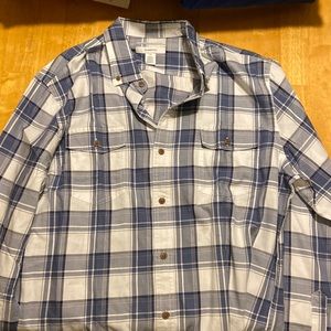 Amazon essentials plaid button up. Large. Never worn